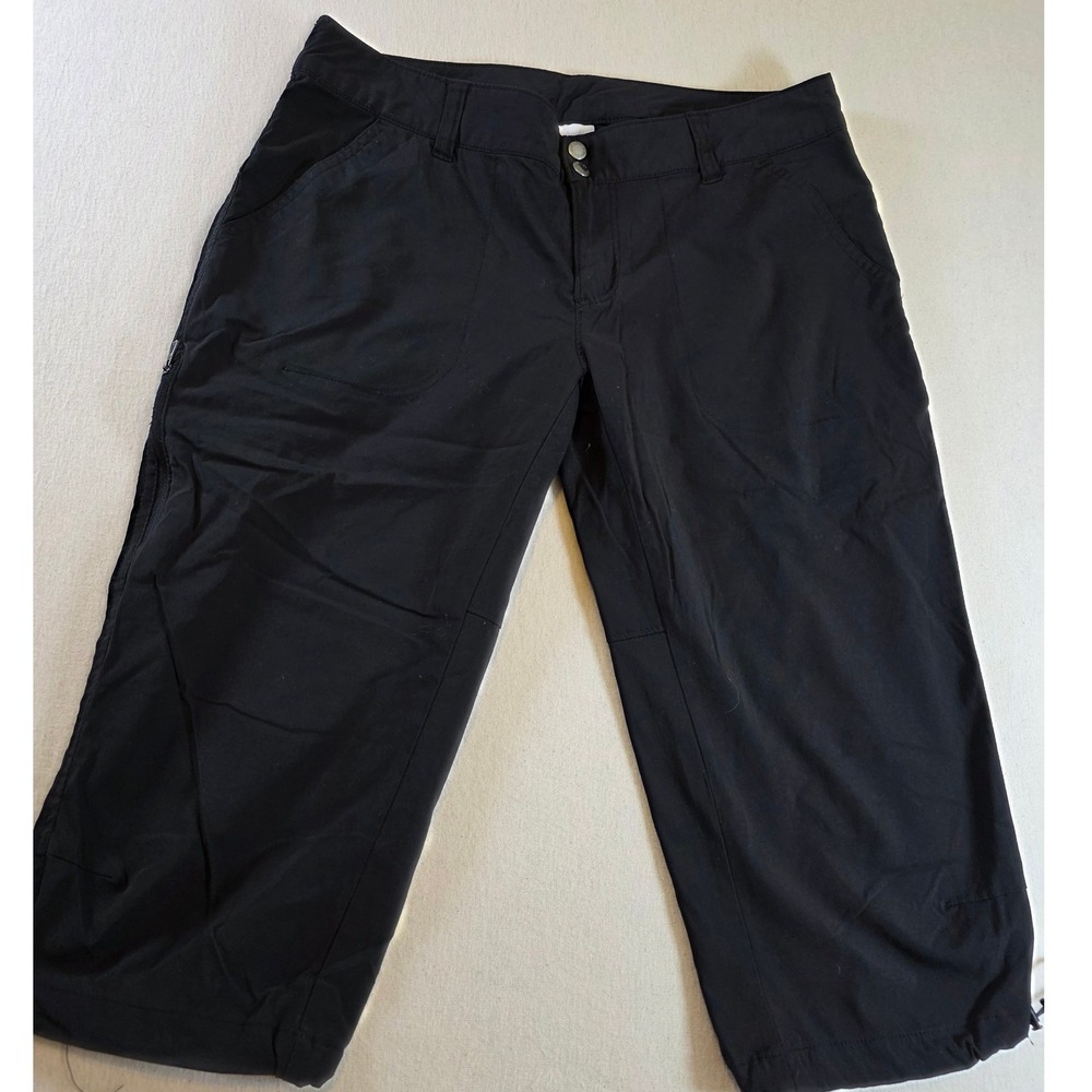 Columbia Saturday Trail Capri Pants Womens 12 Black Hiking Outdoor Stretch UPF50